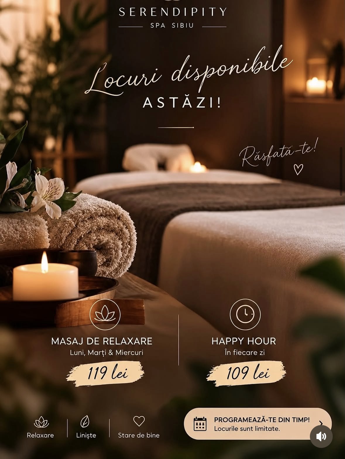 Sala de masaj cu lumânări
